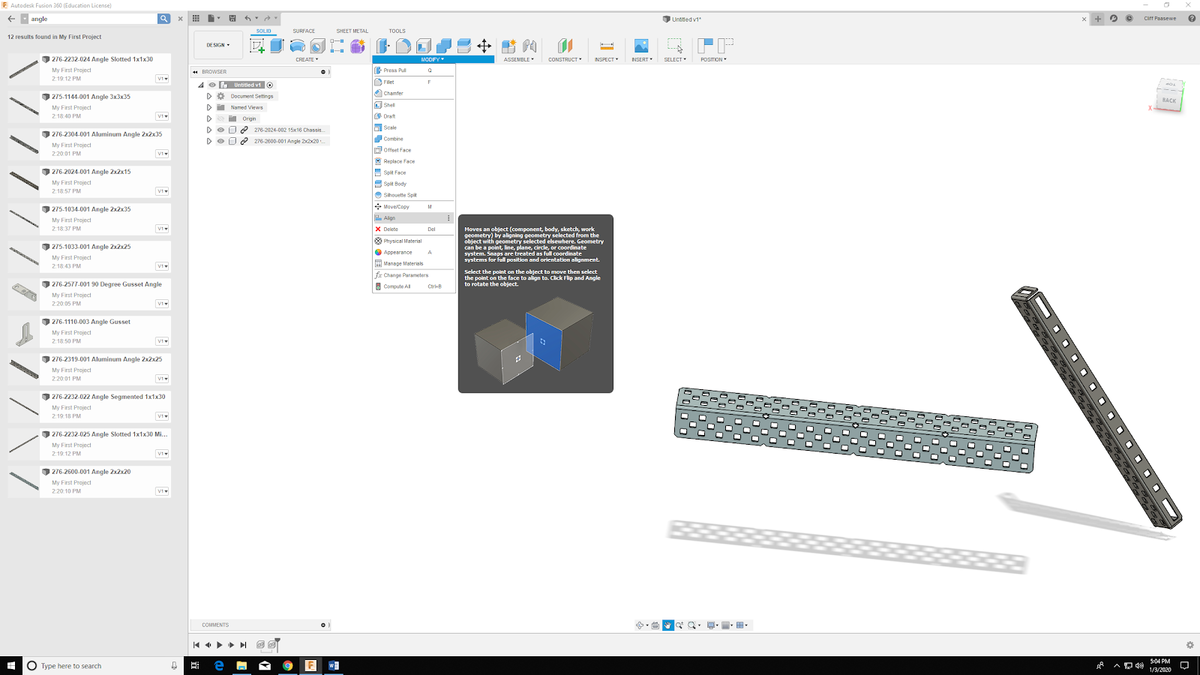 VEX CAD Assembly Guide EG1004 Lab Manual